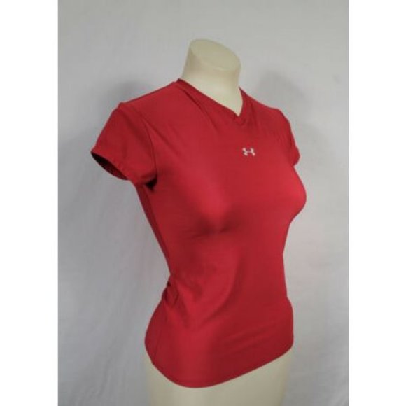 Under Armour Dark Pink V Neck Tee - Picture 2 of 5
